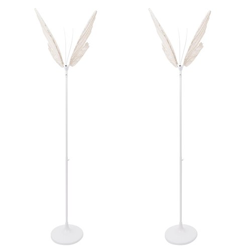 MARTEXBUY Butterfly Decorations, 2PCS LED Butterfly Floor Lamps Lights, 57.5-70.1" Adjustable Height Creative Hanging Decoration Props for Wedding Party Photography Event
