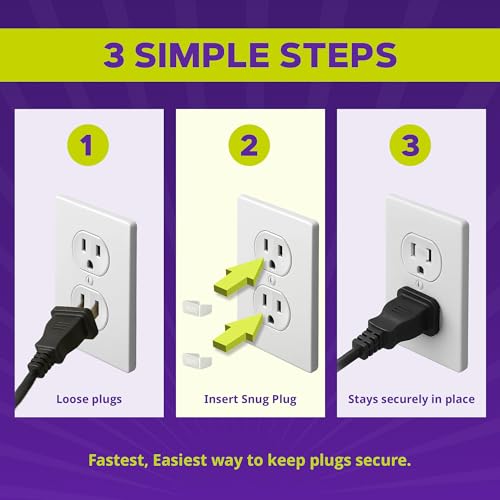 Glow in the Dark Outlet Plug Fix Set - 10 Pack Snug Plug Outlet Tighteners