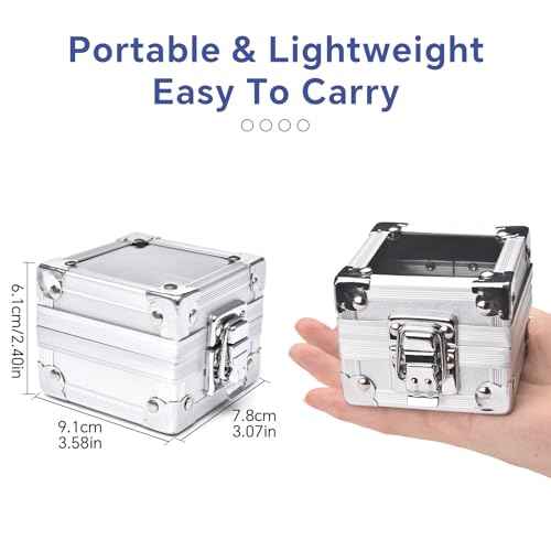 Nail Drill Bits Box Container 25 Hole Professional Nail Sander Storage Box Nail Art Tools Storage Container Nail Art Tools for Nail Art Sander Drill Bits Display Container (Silver)