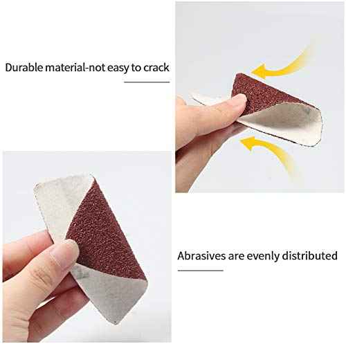 SPEEDWOX 30 Pcs Hook and Loop Triangle Sandpaper 40 Grit 80mm 3-1/8 Inches for Oscillating Multi Tool Detail Sander Sanding Discs Triangle Sanding Pads