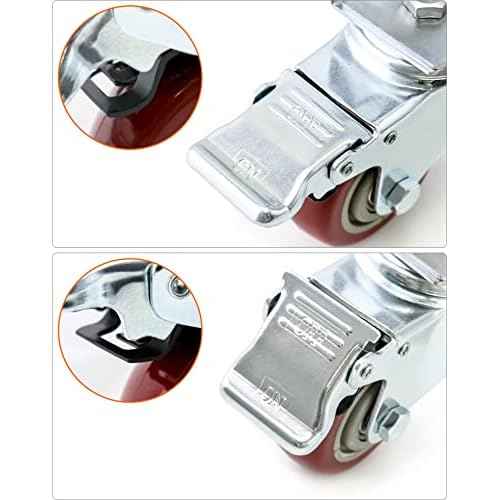 QWORK Storage Rack Caster Wheels, 4 Pack 3" Heavy Duty 500 lb. Max Total Capacity Storage Shelf Accessories, Fit for Boltless Self Locking Shelving Racks