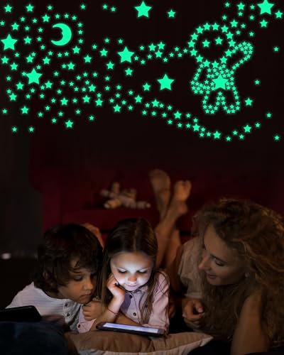 Green Glow in The Dark Stars Stickers for Boys Room Ceiling Decor - 200 Pieces