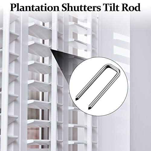 Jetec 40 Pieces Plantation Shutter Repair Kit Replacement Louvers Staples Window Blind Tilt Rod Operable Plantation Silver Missing Metal Indoor Louver Staples Tools Repair(0.6 x 0.19)