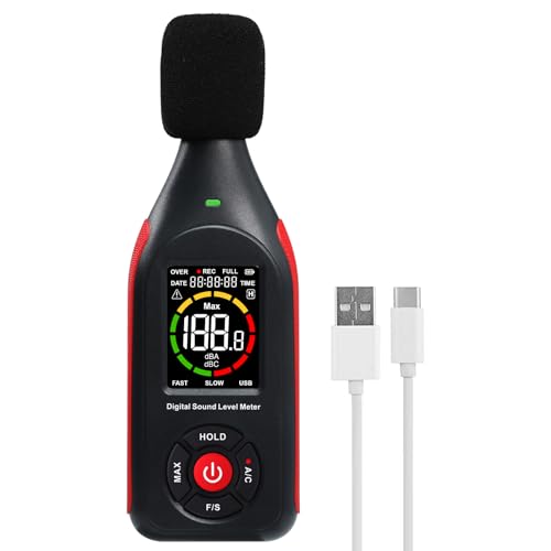 Landtek Decibel Meter with Data Logging and 3-Color Alarm Display