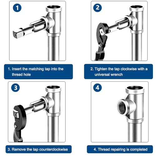 2pcs 1/4"-18 NPT Pipe Tap Set, High Speed Steel Tapered Pipe Thread Tap for Cleaning or Re-Thread Damaged or Jam Pipe Threads
