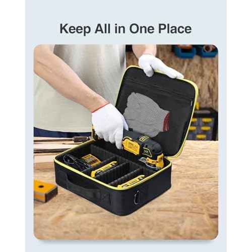 Luxtude Hard Tool Case for DEWALT 20V MAX XR Oscillating Multi-Tool DCS354B/ DCS356B, Portable Storage Cases Carrying Holder Organizer for DEWALT 20V MAX XR Battery & Charger (Case Only)