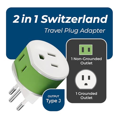 OREI Switzerland Power Plug Adapter Type J-Switzerland 3 Pack for US Devices