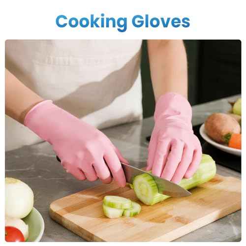 Borje Light-Duty Nitrile Disposable Gloves, 100 Count, Pink, Medium, Latex & Powder-Free, Food Safe, Esthetician, Cleaning, Cooking
