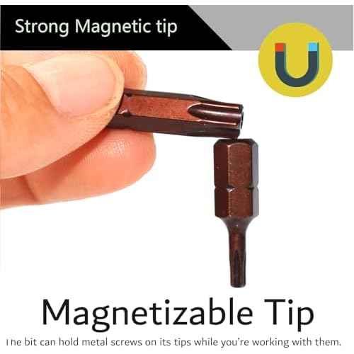 8-Piece 5 Point Torx Security Screwdriver Bit Set, TS8-TS40, 1-inch Long