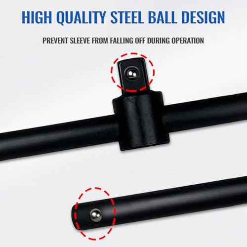 1/2" T-Handle Sliding Wrench Breaker Bar, 9.84 Inch Heavy Duty Steel Drive Socket Hand Tool, Gifts for Men & Dad