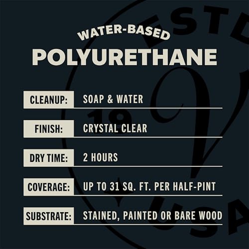 Varathane Water-Based Satin Polyurethane - Half Pint, Brush Application, Interior Wood Finish