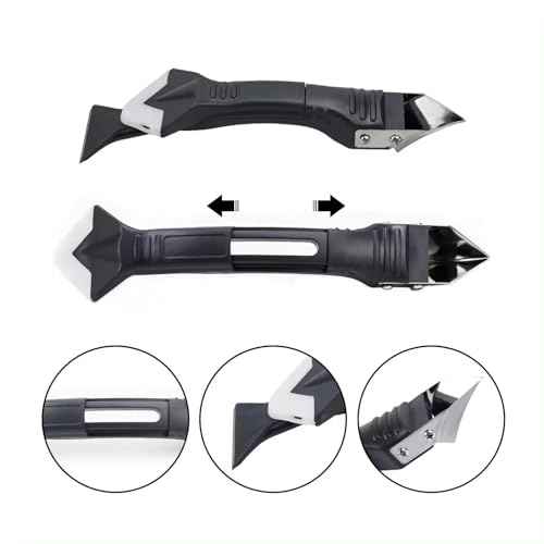 2 Pack 3-IN-1 Caulk Tool for Removal and Application, for Bathroom, Kitchen, Flooring, Windows, Sinks and Frames Seal