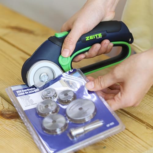 Zeite Blue Cordless Electric Scissors with 2 Blades, USB Charging, Safe & Lightweight