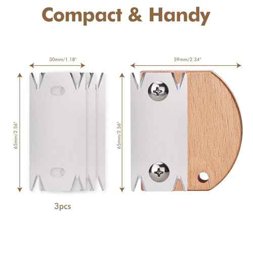Edge Banding Trimmer, Upgraded Veneer Edge Trimmer with Wooden Handle and 3 Replacement Blades, Edge Band Cutter Tool for Woodworking, Veneer, PVC, Laminate, Plywood, Melamine