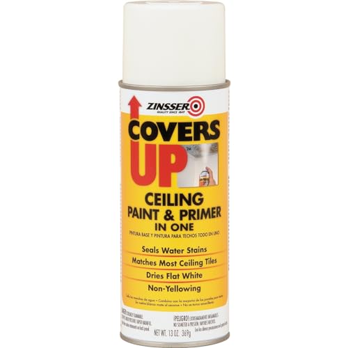 Zinsser Covers Up Ceiling Paint & Primer Spray White 13oz - Quick Ceiling Stain Cover