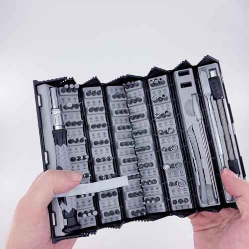 Mini Screwdriver Set 126 Magnetic CR-V Bits with Mechanical Reel Design, Ergonomic Anti-Slip Handle, Precision Tools for Laptops, Phones, Game Consoles, Watches, and Electronics