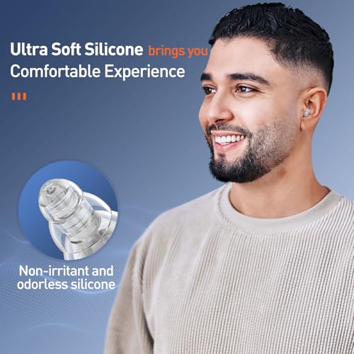 Reure Blue High Fidelity Ear Plugs - Noise Cancelling Silicone Ear Protection for Concerts & Travel
