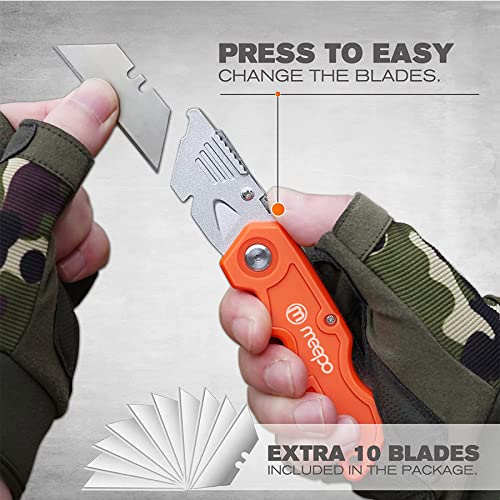 4-Pack Colorful Heavy Duty Utility Knives with 10 Blades - Fixed Blade Set