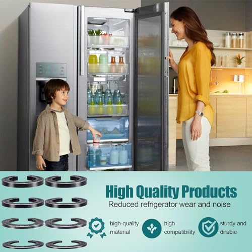8pcs Refrigerator Door Hinge Shim Kit - Height Adjustment Spacers for Samsung (DA99-04158A / 3282540 / DA60-00314C / PS6448337) - Includes 4 Thicknesses - FOWSRHRG