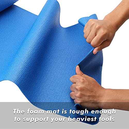 CASOMAN Professional Tool Box and Drawer Liner, Blue, Easy Cut Non-Slip Foam Rubber Toolbox Drawer Liner Mat - Adjustable Thick Cabinet Liners, 18inch (Wide) X 24feet (Long)