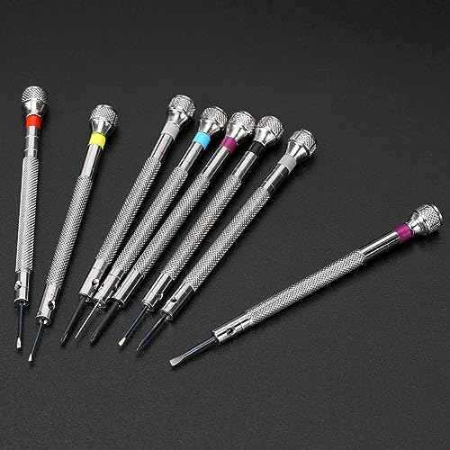 8 Pieces Professional Watch Screwdriver Set Micro Precision Screwdriver Set 0.6-1.6 mm Watch Repair Screwdriver Set with 2 Tweezers for Watch Eyeglasses Repair Jewelry Work Electronics Repair
