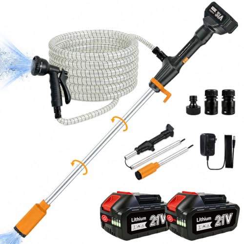 MJUM Cordless Water Transfer Pump 770 GPH with Dual 4.0Ah Batteries - Orange