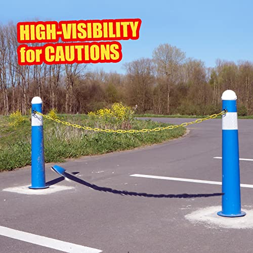 Anley 50 FT Plastic Chain Links - Safety Barrier Chains - Rustproof, Lightweight & Easy to Cut - High Visibility for Crowd Control, Caution, Security, Construction Site (2 Inch x 50 Feet, Yellow)