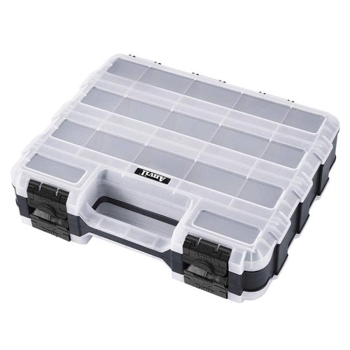 Double-Sided Small Parts Organizer – 30 Compartments with Removable Dividers, Heavy-Duty Latches