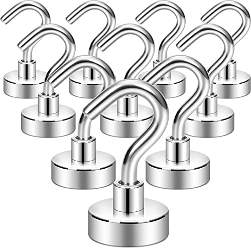 Neosmuk Magnetic Hooks 30lb Heavy Duty Silver 0.67in 10 Pack - Cruise & Home Organization