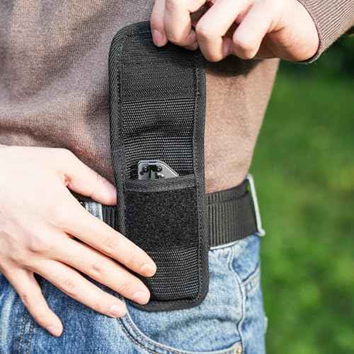 Knife Sheath for Belt, Tactical Pocket Knife Holder, Outdoor Vertical or Horizontal Belt Knife Pouch, Multitool Sheath Nylon Case, Army Knife Pocket Clip