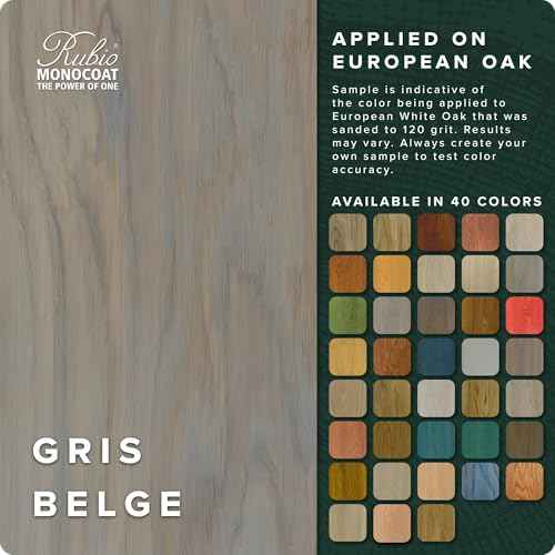 Rubio Monocoat Wood Stain & Finish Sample - Gris Beige | Oil Plus Part A | Quick-Dry, Eco-Friendly Linseed Wood Oil for Indoor Use | Ideal for Sampling Oil Plus 2C & Touch Ups | 20 mL