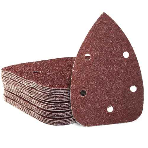25 Pcs 40 Grit Mouse Detail Sander Sandpaper, 5 Hole Detail Sanding Pads for Palm Sander, Hook and Loop Mouse Sandpaper Sheets Sander Pads for Sanding Polishing