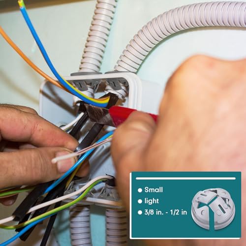 Sintuff Bulk 50 Pcs 3/8-1/2 Inch Push-In Cable Connectors - Non-Metallic