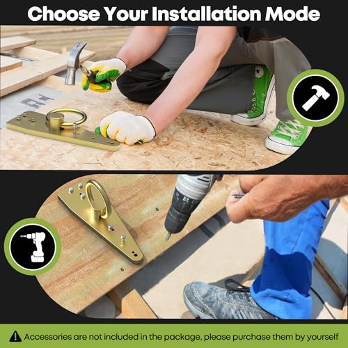 Bull Ring Reusable Roof Safety Anchor | Heavy-Duty Fall Protection Anchor | Zinc Plated Steel Roofing Anchor | Permanent Roof Anchor for Wooden Structures