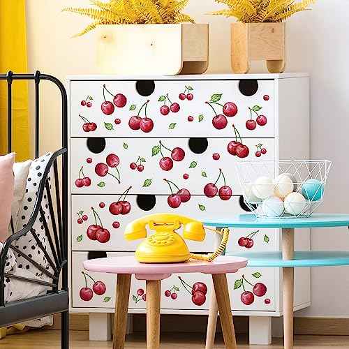 Wall Decals, Peel and Stick Stickers, Cherry Pattern,