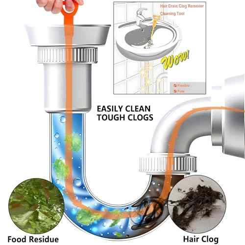 Drain Snake, Drain Clog Remover,Hair snake Tool Opener, sink snake for Sewer Kitchen Sink Bathroom Tub Toilet Clogged Drains Relief Cleaning Tool(1pc 25 Inch +1pc 20inch)