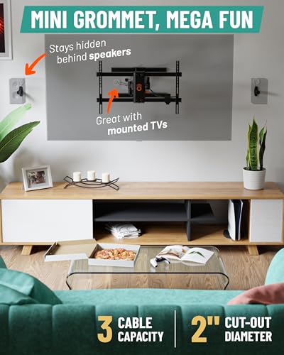 ECHOGEAR White TV Cord Hider - 2.5-Inch Wall Cable Management Kit, Easy 3-Step Install