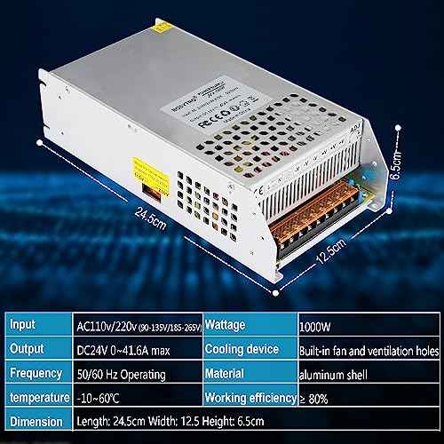 DC 24V 41.6A 1000W Switching Power Supply SMPS AC 110V / 220V-DC 24V Transformer Adapter, for Medical Equipment,CNC,Computer Project of Industrial Power Supplies