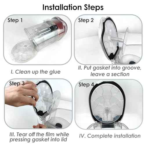 Replacement Gasket Compatible with Shark Cordless Vacuum Cleaner Dust Bin Lid, Sealing Ring Fit for IZ Series, IX141, Shark Replacement Parts Accessories, 2 PCS