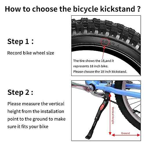 Adjustable Bike Kickstand for Kids 16-20 Inch Bicycles - Rustproof Aluminum Alloy with Anti-Slip Foot, Easy Installation, Durable Bicycle Stand
