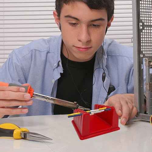 1PCS Soldering Station Clamp,Welding Soldering Holder Station Helping Hands Soldering Station Wire Clamp Bracket Holder with 5 Slots Third Hand Station with Magnetic for 30AWG to 12AWG Wire Cable