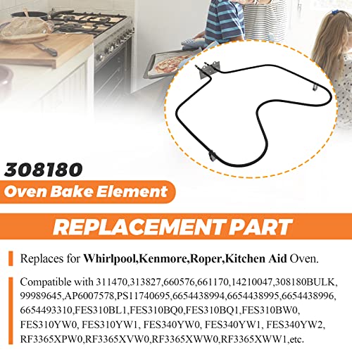 Oven Bake Element 308180 WP308180 Replacement for Whirlpool/Kenmore Ovens 240V 2600W Beaquicy