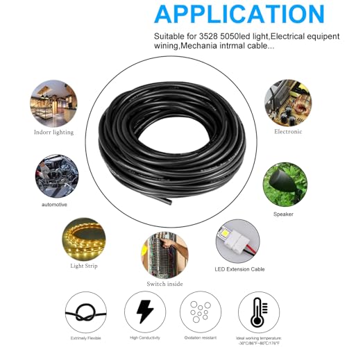 ENERJOUR 25FT 22 AWG 2 Conductor Electrical Wire UL2464 Tinned Copper Cable