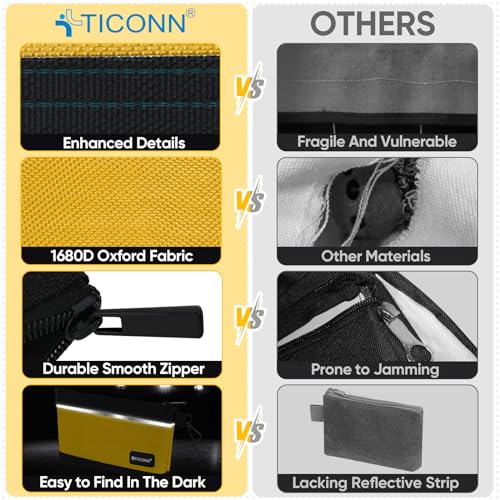 TICONN Tool Pouches with Zipper, 1680D Oxford Small Tool Bags, Waterproof Utility Bag Zipper Pouch for Tool Organizers and Storage (9 Pack Combo)