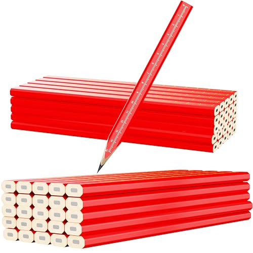 RONDURE 25-Pack Carpenter Pencils – Flat Octagonal Woodworking Marking Pencils