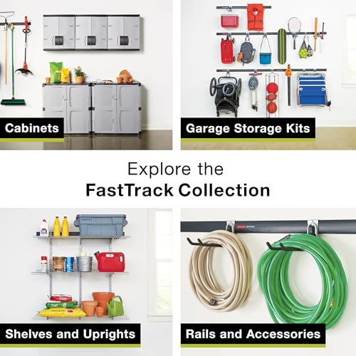 Rubbermaid Plastic Garage Corner Tool Tower Rack, Easy to Assemble, Organizes up to 30 Long-Handled Tools/Rakes/ Brooms/Shovles for Home/House/Outdoor/Sheds