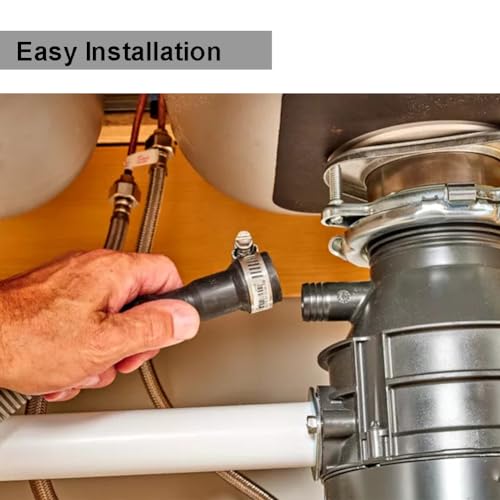 TTFLEX 6 ft Dishwasher Drain Hose - Flexible, Adjustable End Diameters, with Clamps (No Elbow)