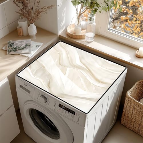 AOHMPT 23.6x19.7in Non-Slip Washer & Dryer Top Cover Mat Marble Pattern