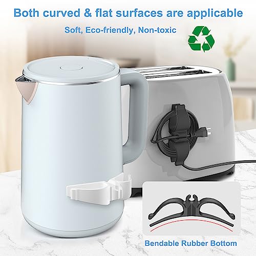 Lancord 8-Pack Appliance Cord Organizer Set with 3 Black, 2 White, 3 Grey - Flexible, Reusable Cable Holders for Kitchen Appliances