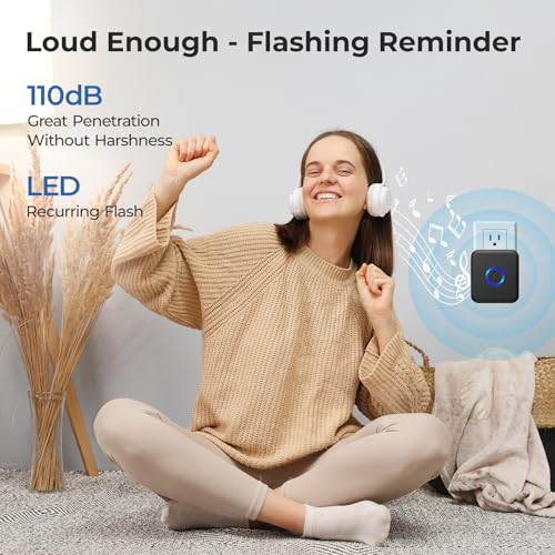 Wireless Doorbell with 1000ft Range - Waterproof, 60 Melodies, 1 Receiver & 1 Button, Black